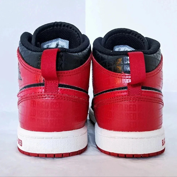 Jordan 1 Mid PS Black Red Bred Size 2.5Y (22cm) - Picture 7 of 8